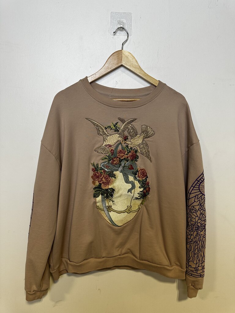 Who Decides War Gift Embroidered Sweater Sz. M