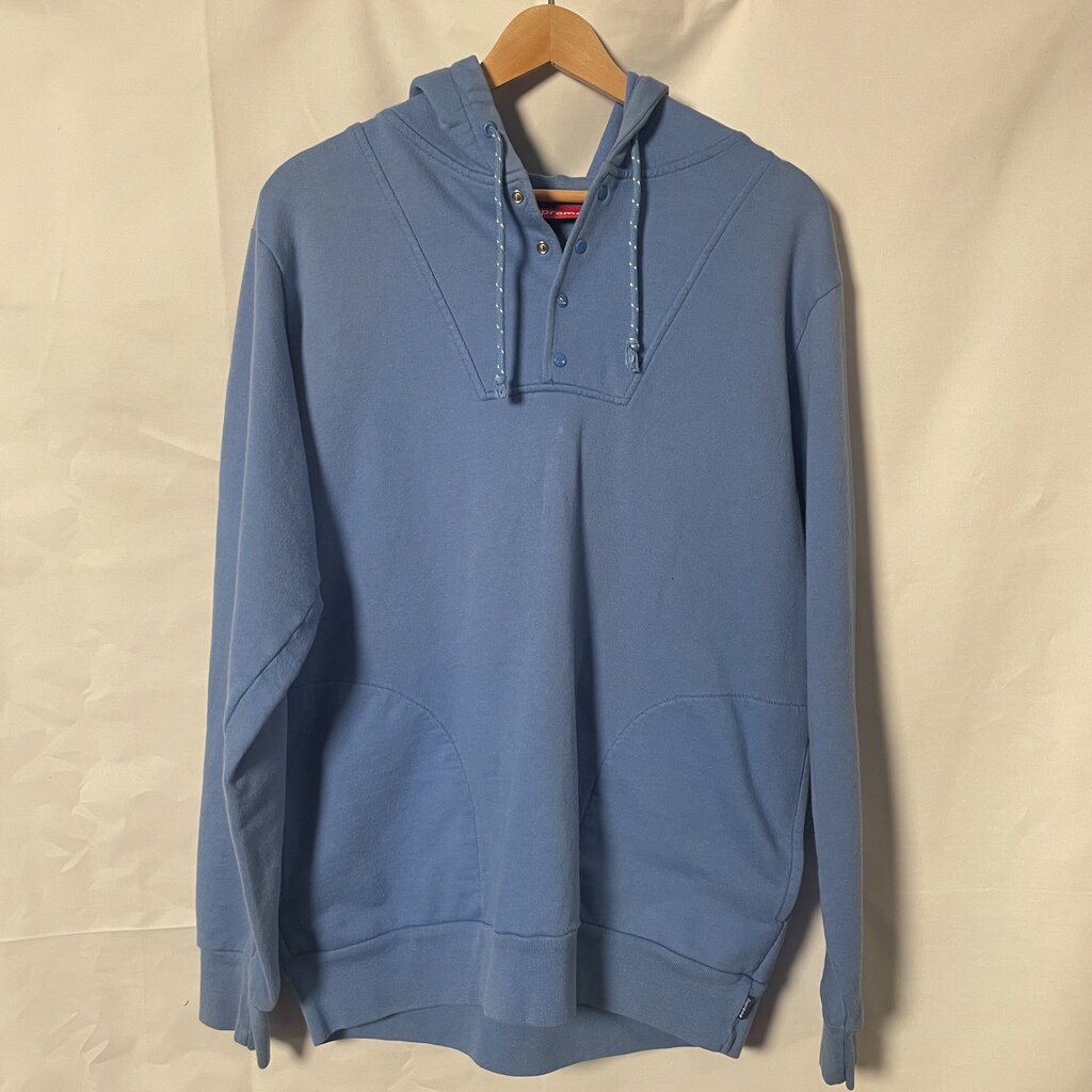Supreme Blue Button Hoodie Sz.M