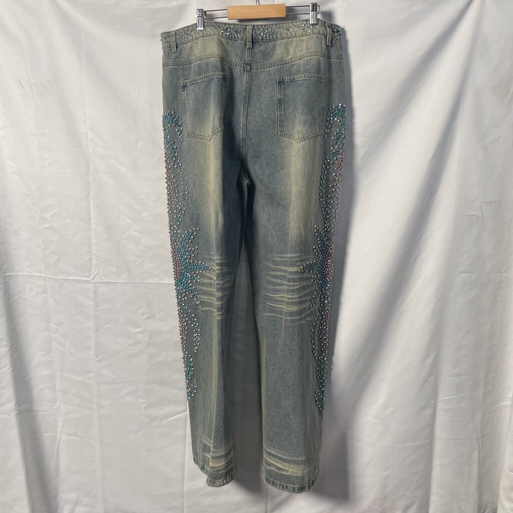 Vale Blue and Pink Crystal Denim Sz. 36
