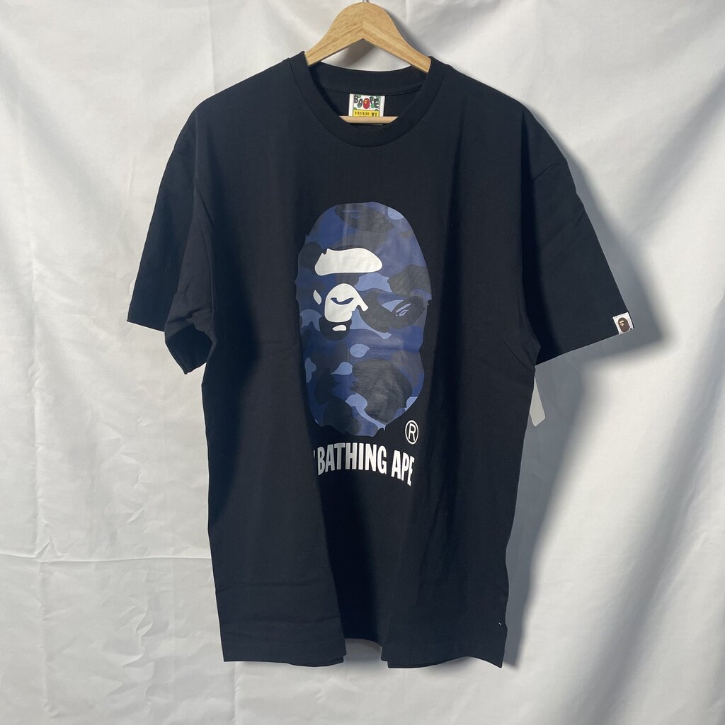 Bape Blue Camo Logo Tee Sz. XL