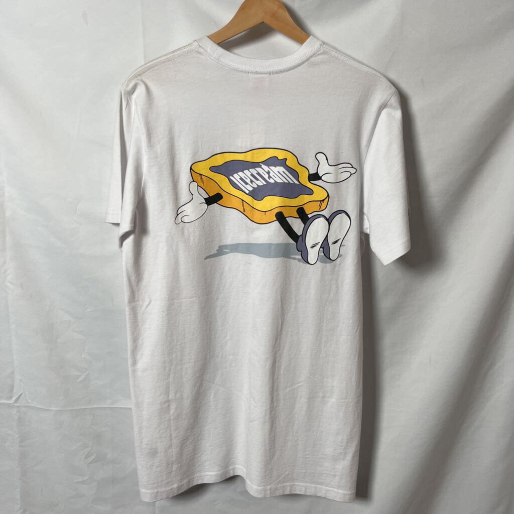 Icecream Purple and Yellow Falling Logo Tee Sz. S