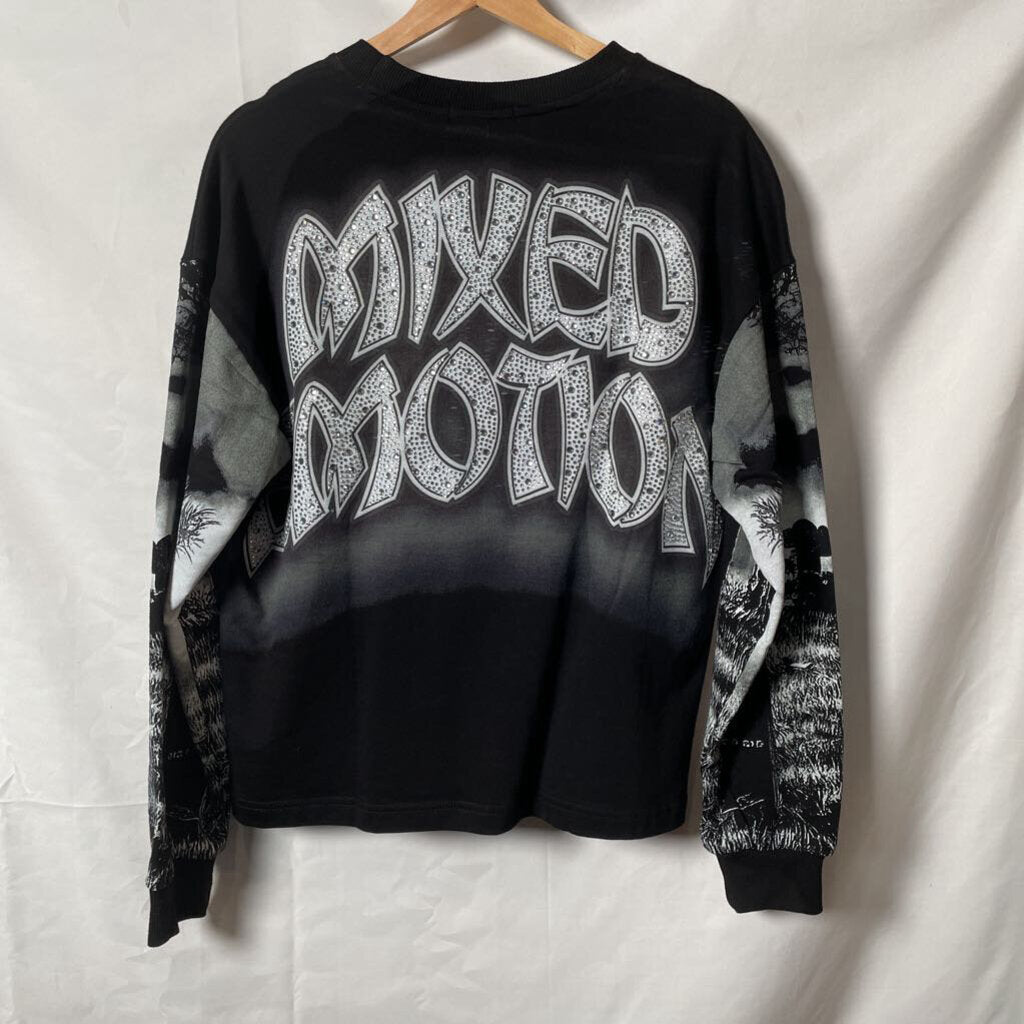 Mixed Emotion Rhinestone Zombie LS Sz. M