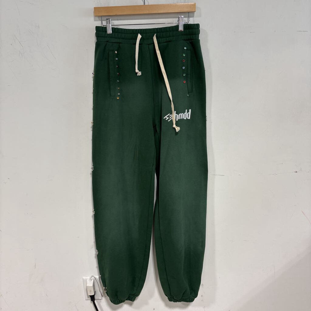 HMDD GREEN RHINESTONE SWEATS SZ SMALL