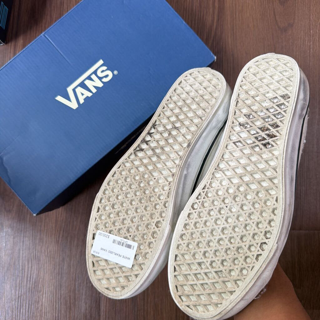 WHITE PEARLIZED VANS