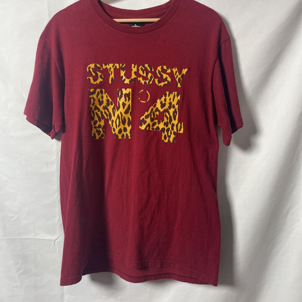 Stussy Leopard Logo Tee Sz.M