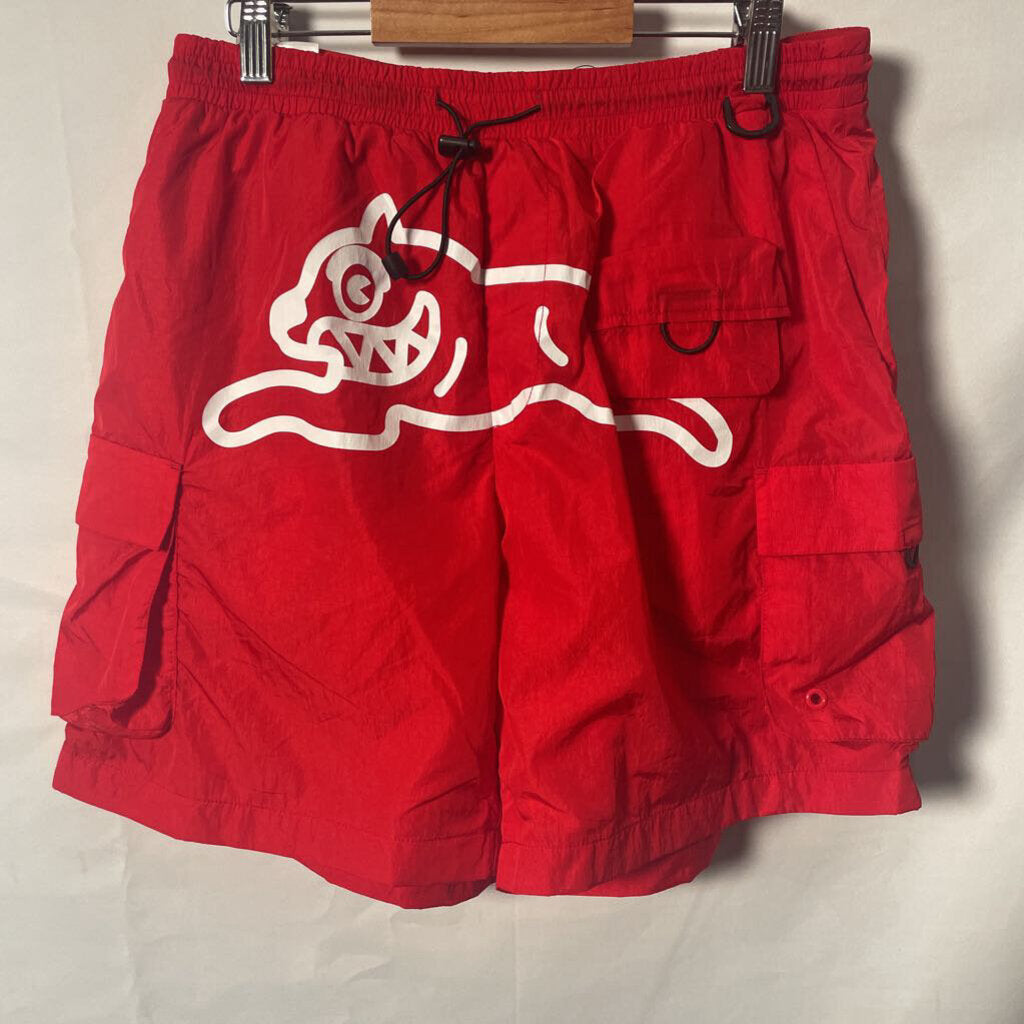 Ice Cream Red Nylon Shorts L