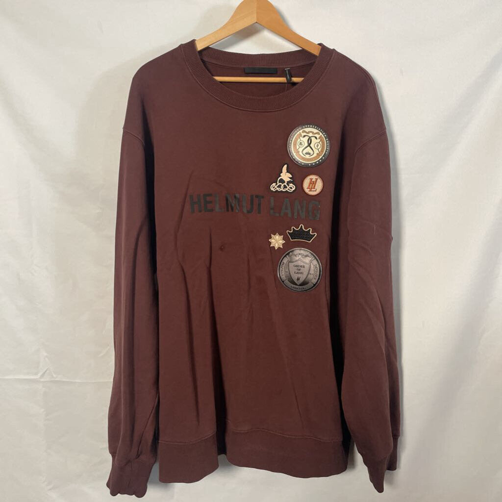 Helmut Lang Brown Patch crewneck Sz. XXL