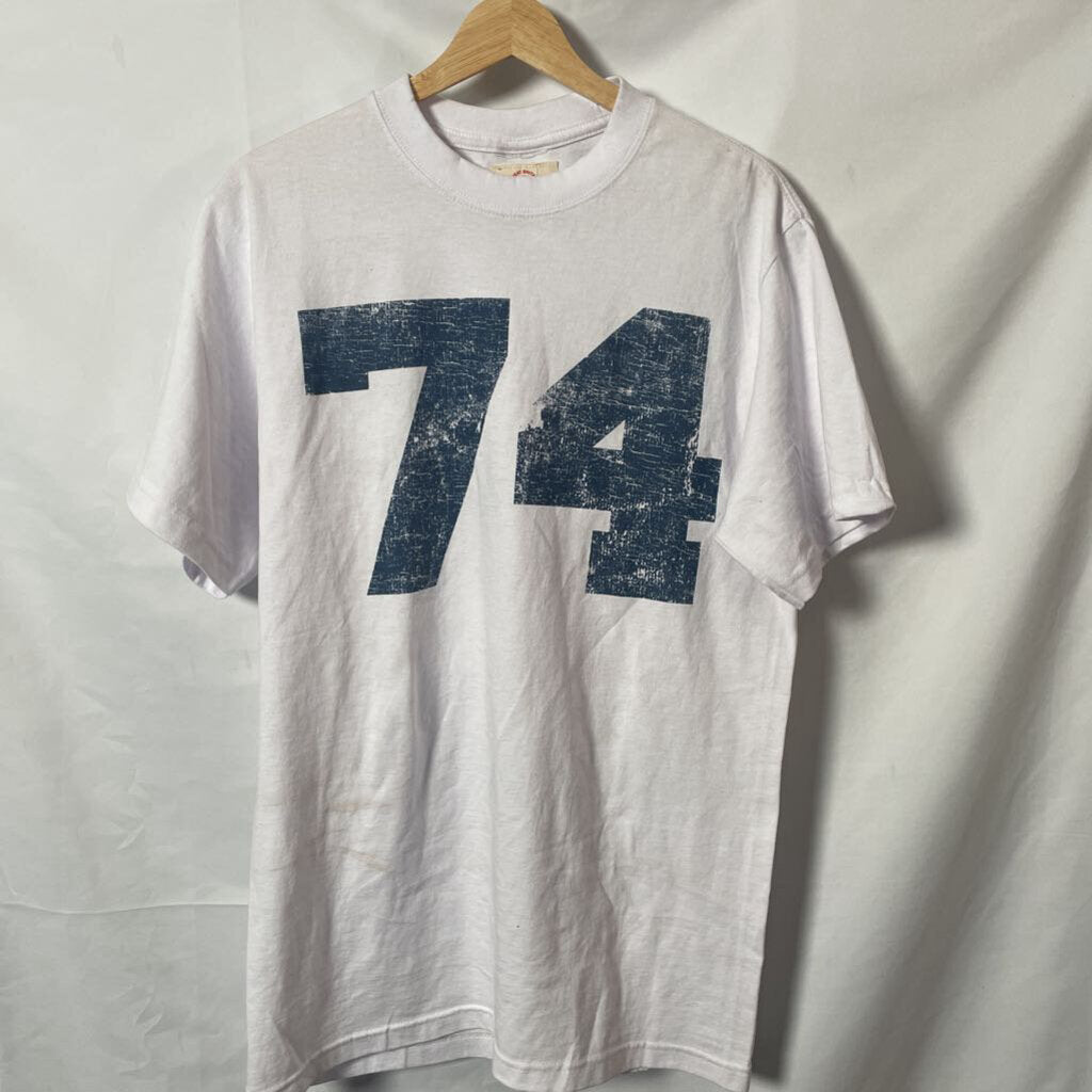 74 is War Blue Logo Tee Sz. M