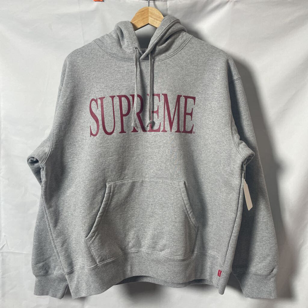 Supreme Grey Spellout Hoodie Sz. S