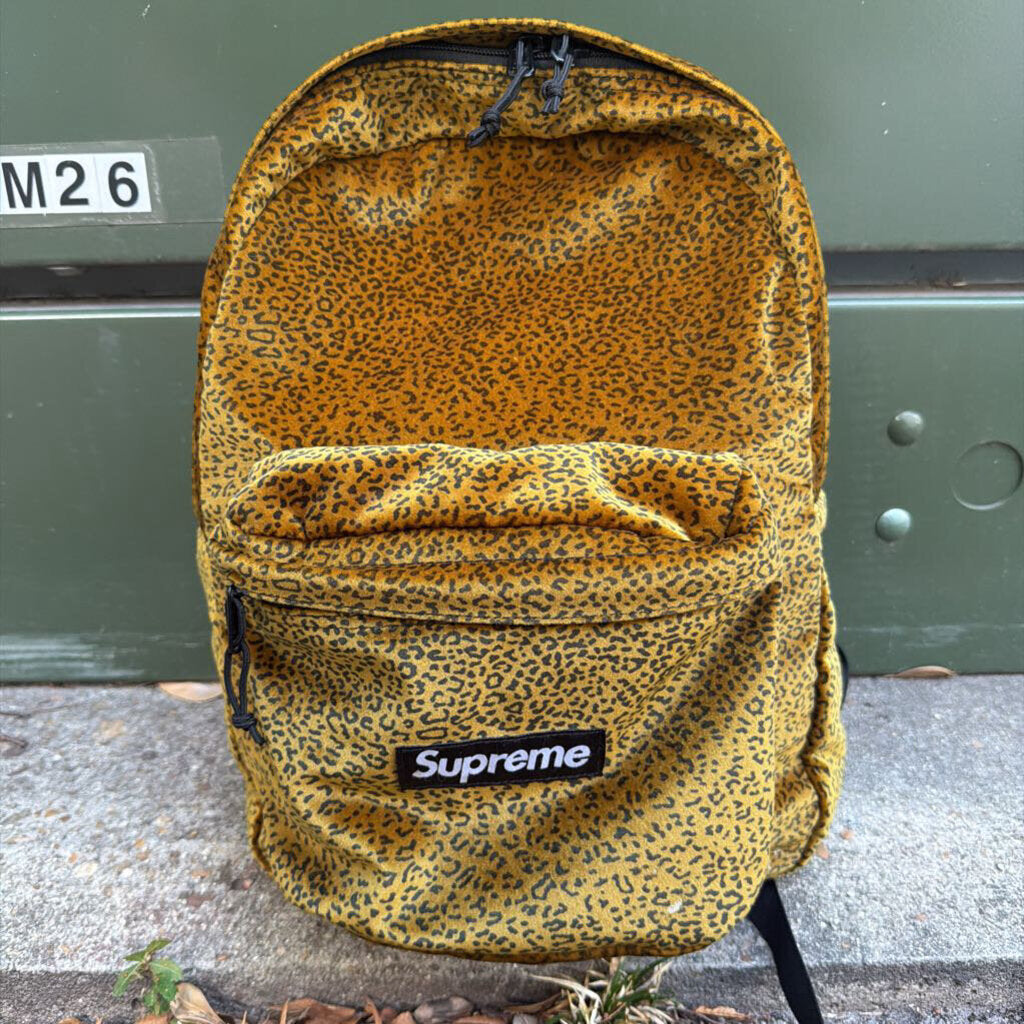 SUPREME CHEETAH PRINT BOOKBAG