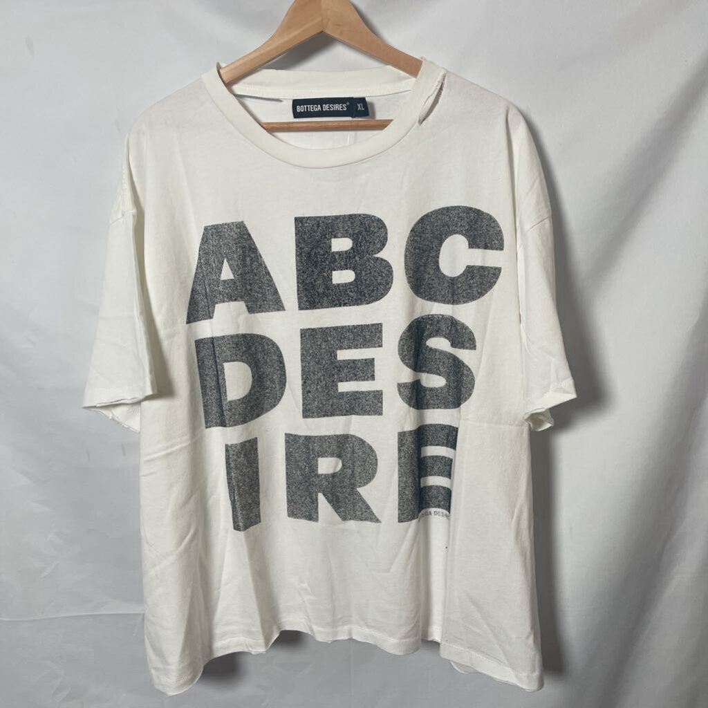 Bottega Desire White ABC Tee Sz. XL