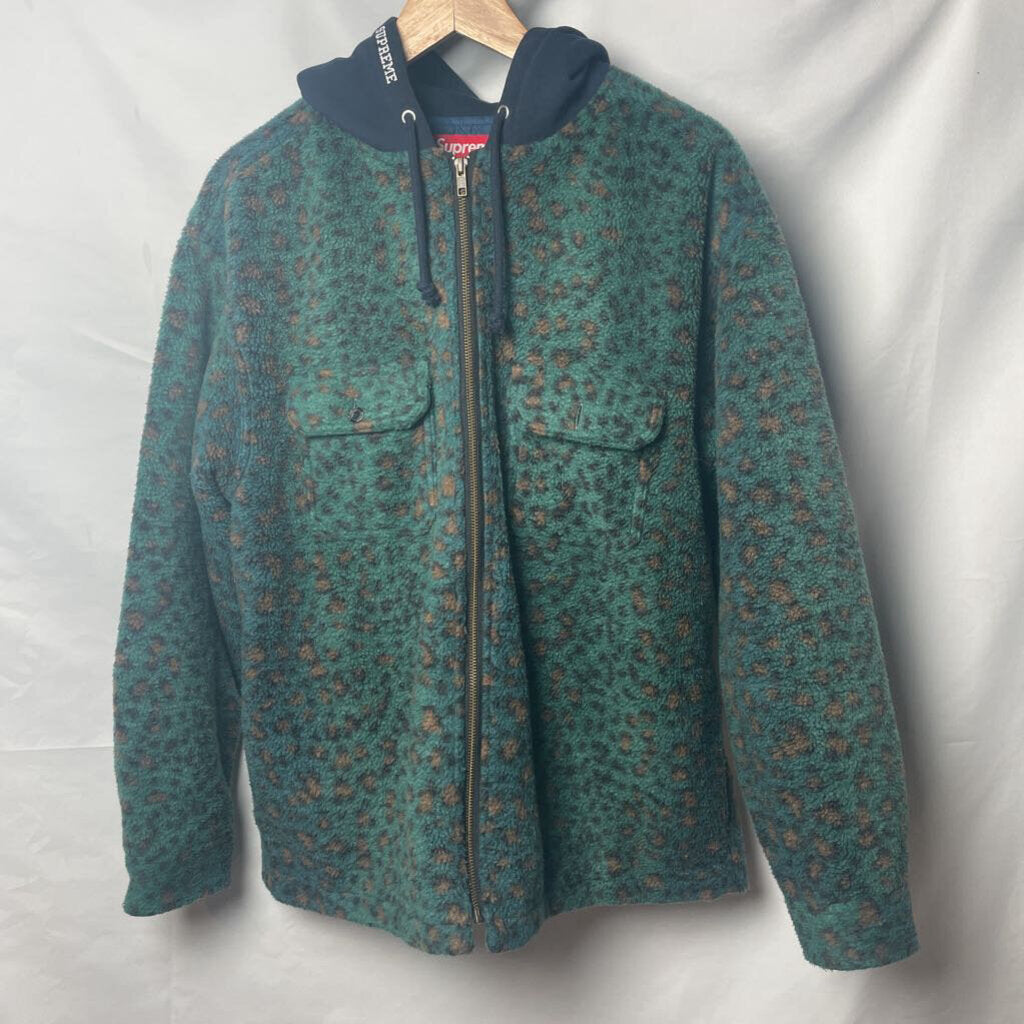 Supreme Green fleece Zip Up Sz. M