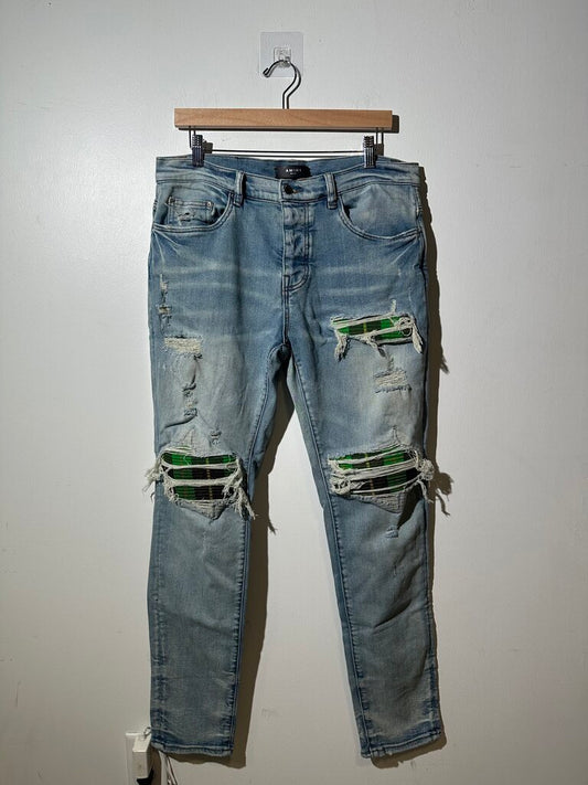 AMIRI JEANS BLUE DISTRESSED SZ 34