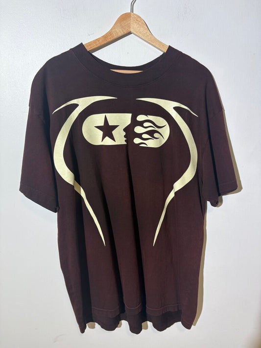 HELLSTAR LOGO TEE BROWN SZ.S