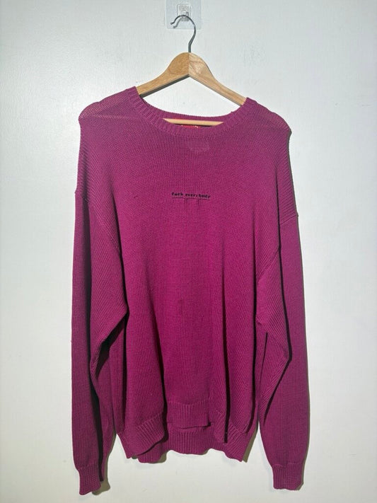 SUPREME FUCK EVERYBODY SWEATER SZ LARGE