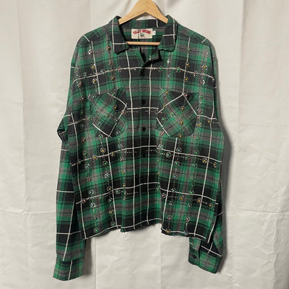 Vale Green Rhinestone Flannel Sz. XL