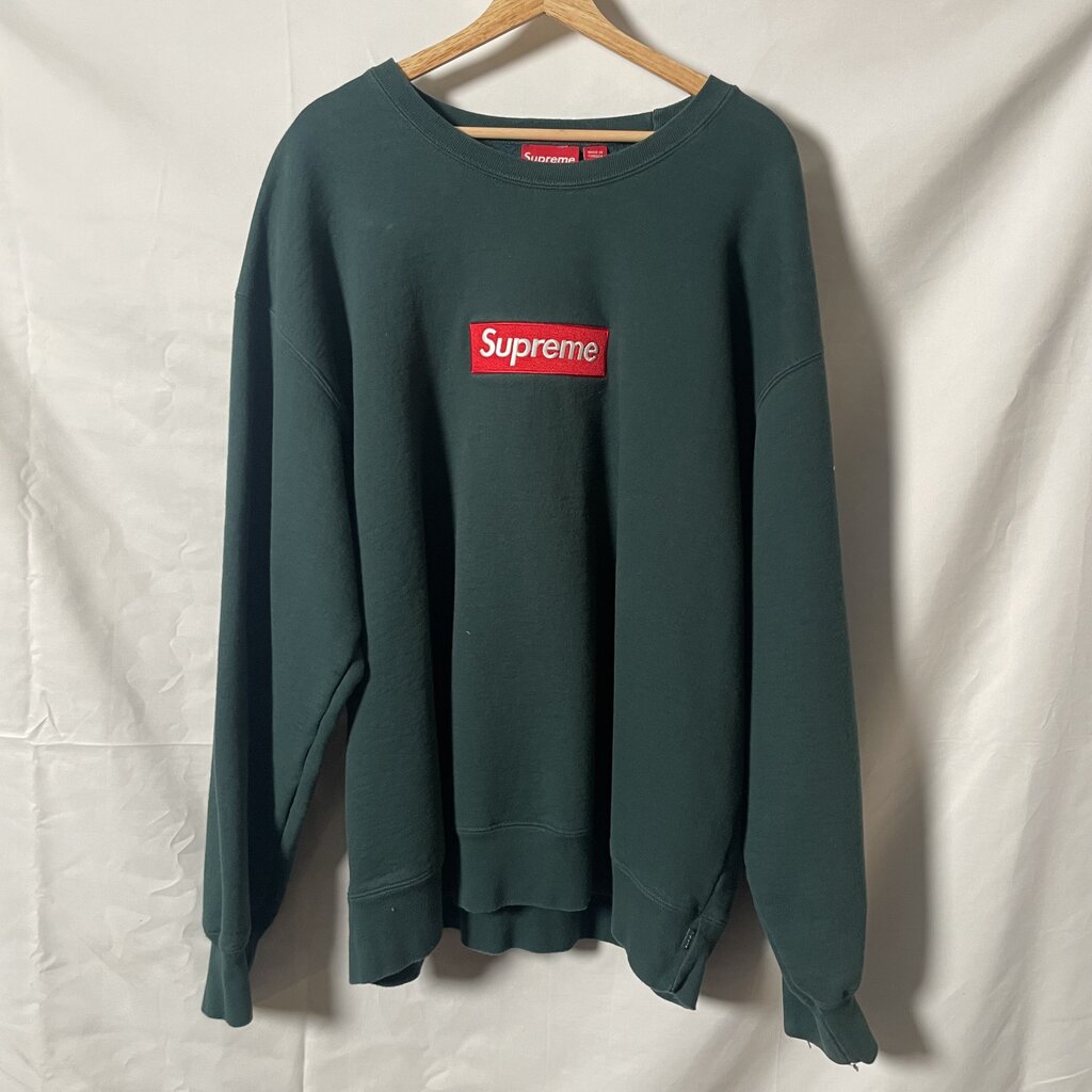 Green Supreme Box Logo Crewneck Sz. XL