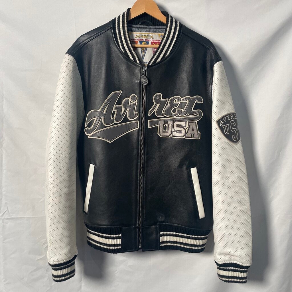 Black Avirex Varsity Jacket Sz. L