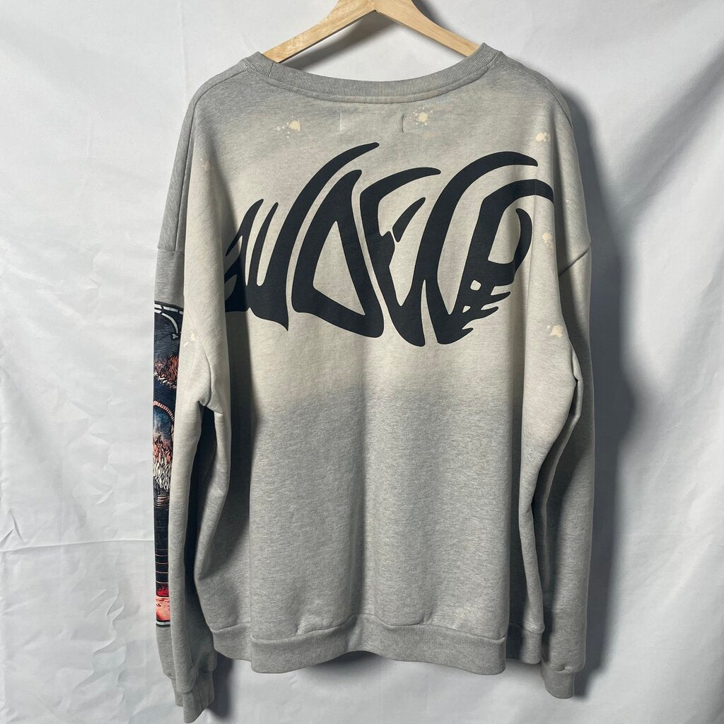 Who Decides War Grey Descent Crewneck Sz. M