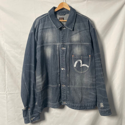 Evisu Denim Grey Wash Jacket Sz. XXL