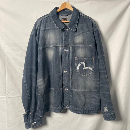 Evisu Denim Grey Wash Jacket Sz. XXL