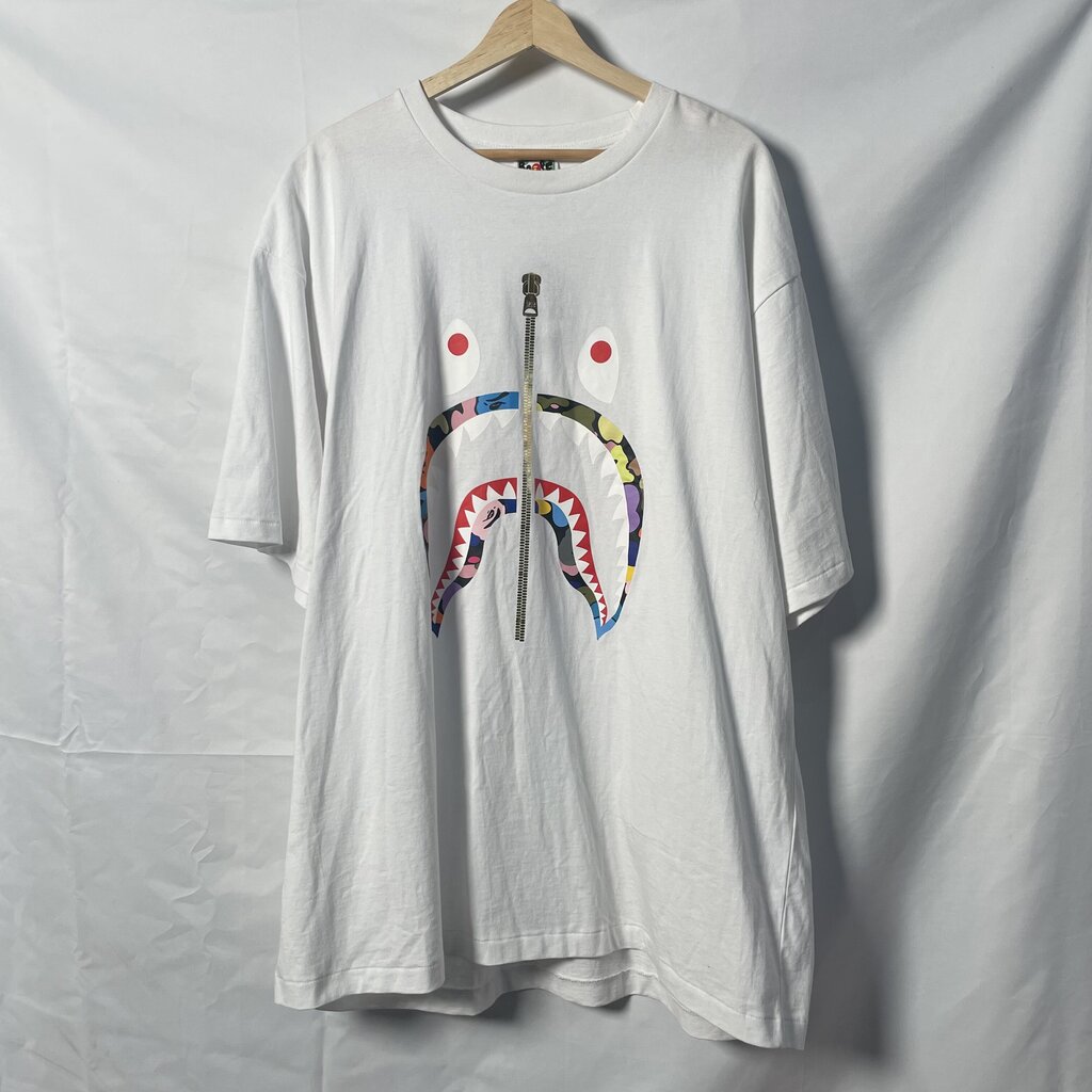 Bape White Camo Shark tee Sz. 2XL