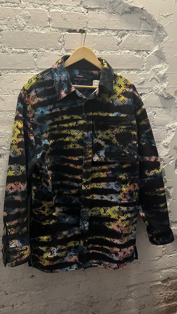 LOUIS VUITTON MONOGRAM BUTTON UP SZ. XL