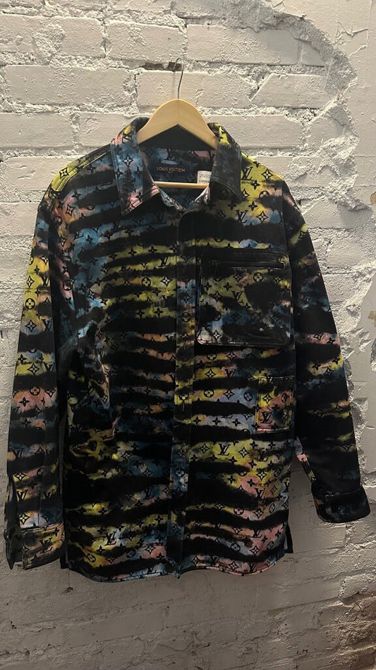 LOUIS VUITTON MONOGRAM BUTTON UP SZ. XL