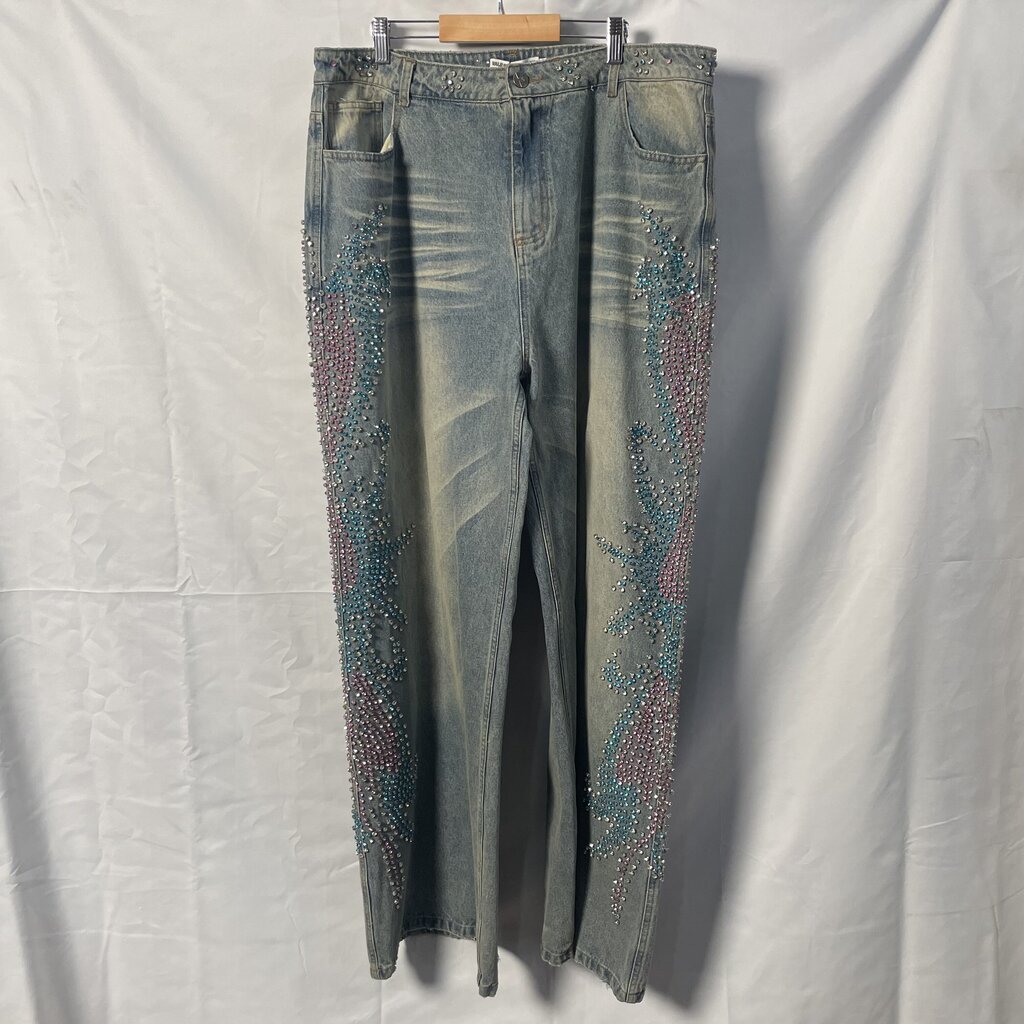 Vale Blue and Pink Crystal Denim Sz. 36