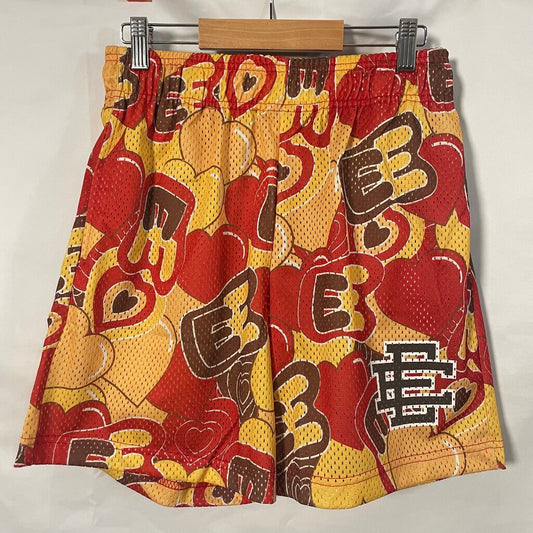 Red and Yellow Hearts EE Shorts Sz. S