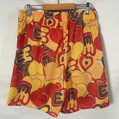 Red and Yellow Hearts EE Shorts Sz. S
