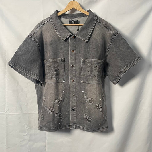 Mixed Emotions Black Denim Button Up Sz. M