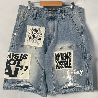 ME Blue Patch Work Shorts Sz. 30
