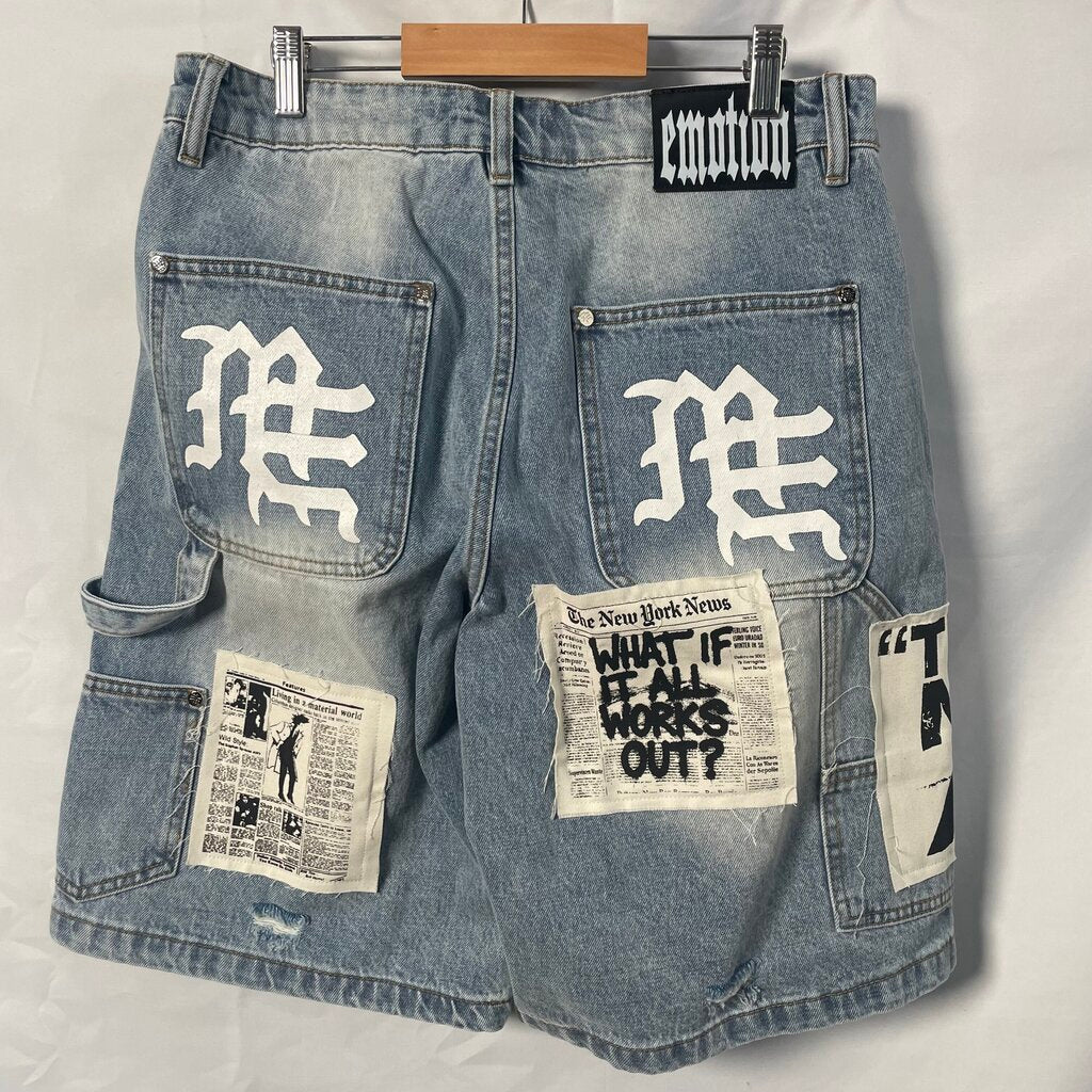ME Blue Patch Work Shorts Sz. 30