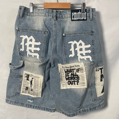 ME Blue Patch Work Shorts Sz. 30