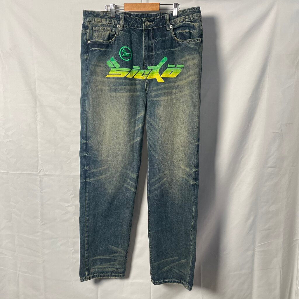 Sicko Green Gradient Denim Sz. 36
