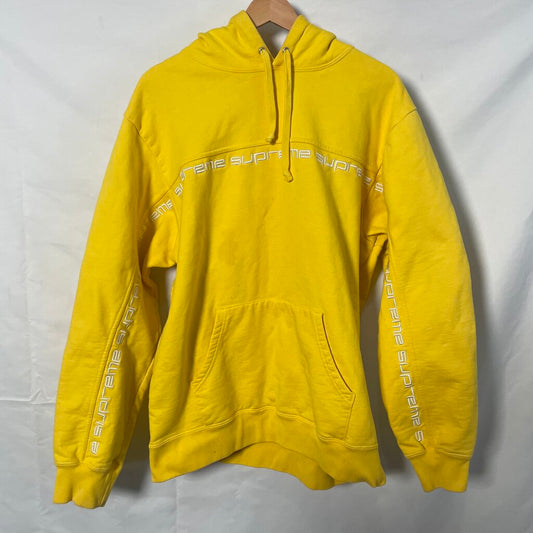 Supreme Text Stripe Hoodie Sz. L