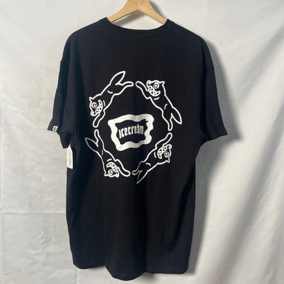 Ice Cream Circle Running dog Tee Sz. L