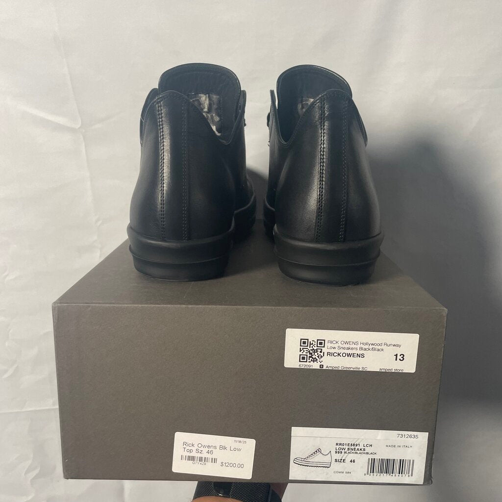 Rick Owens Blk Low Top Sz. 46