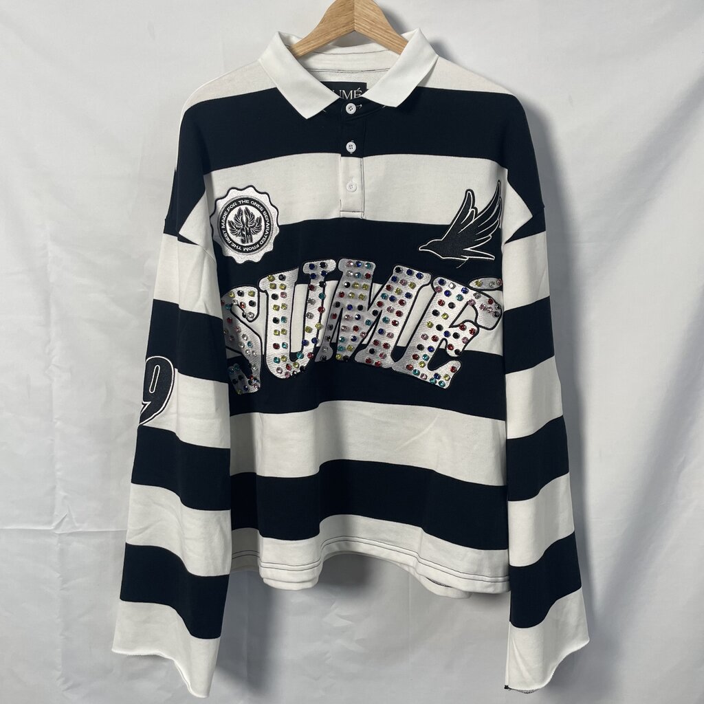 Sume Black Rhinestone Rugby Sz. L