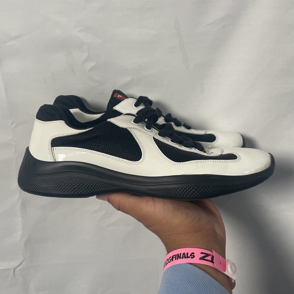 White/ Black Prada Cups Sz. 8