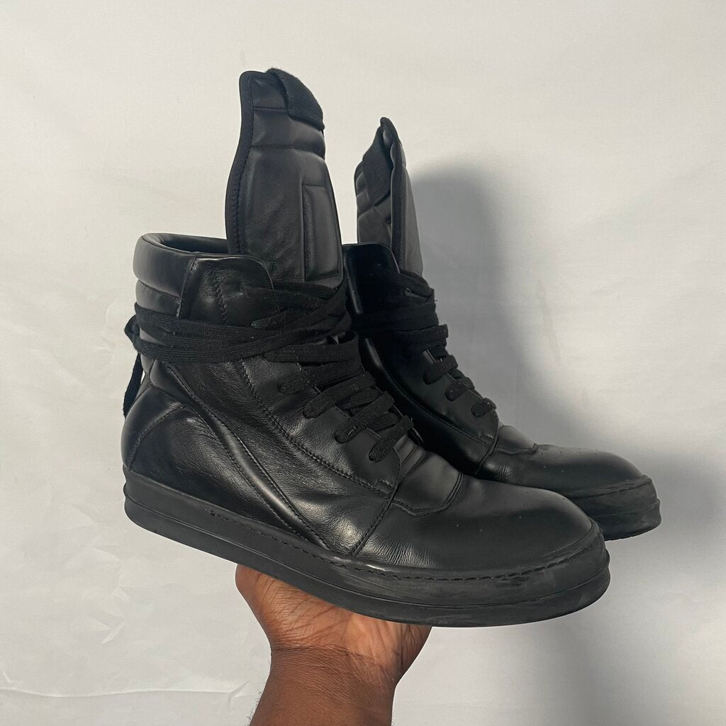 Rick Owen Black Geo Basket Sz. 43