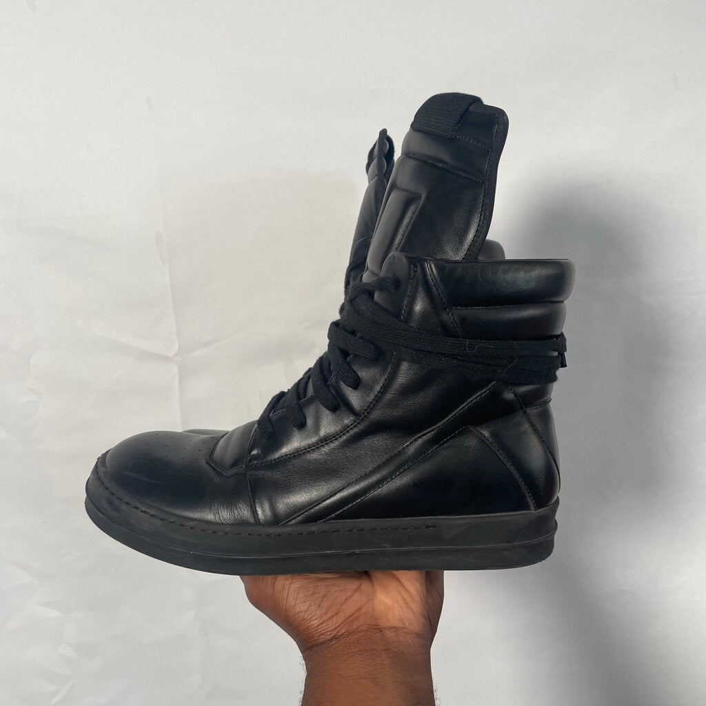 Rick Owen Black Geo Basket Sz. 43