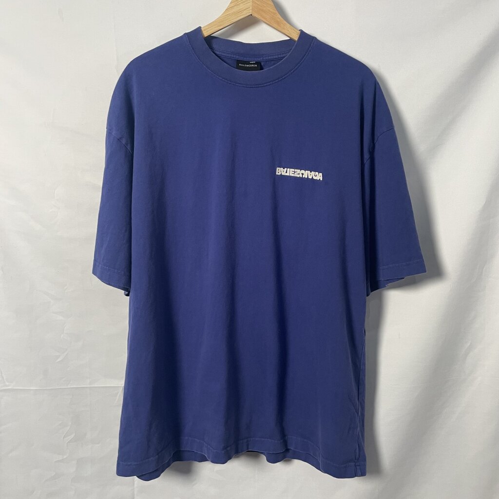 Balenciaga Blue Back Logo tee Sz. M