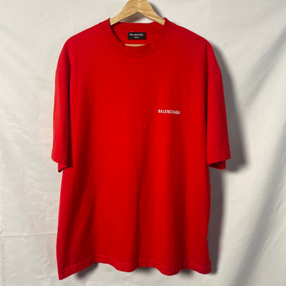 Balenciaga Red Back Logo Tee Sz. M