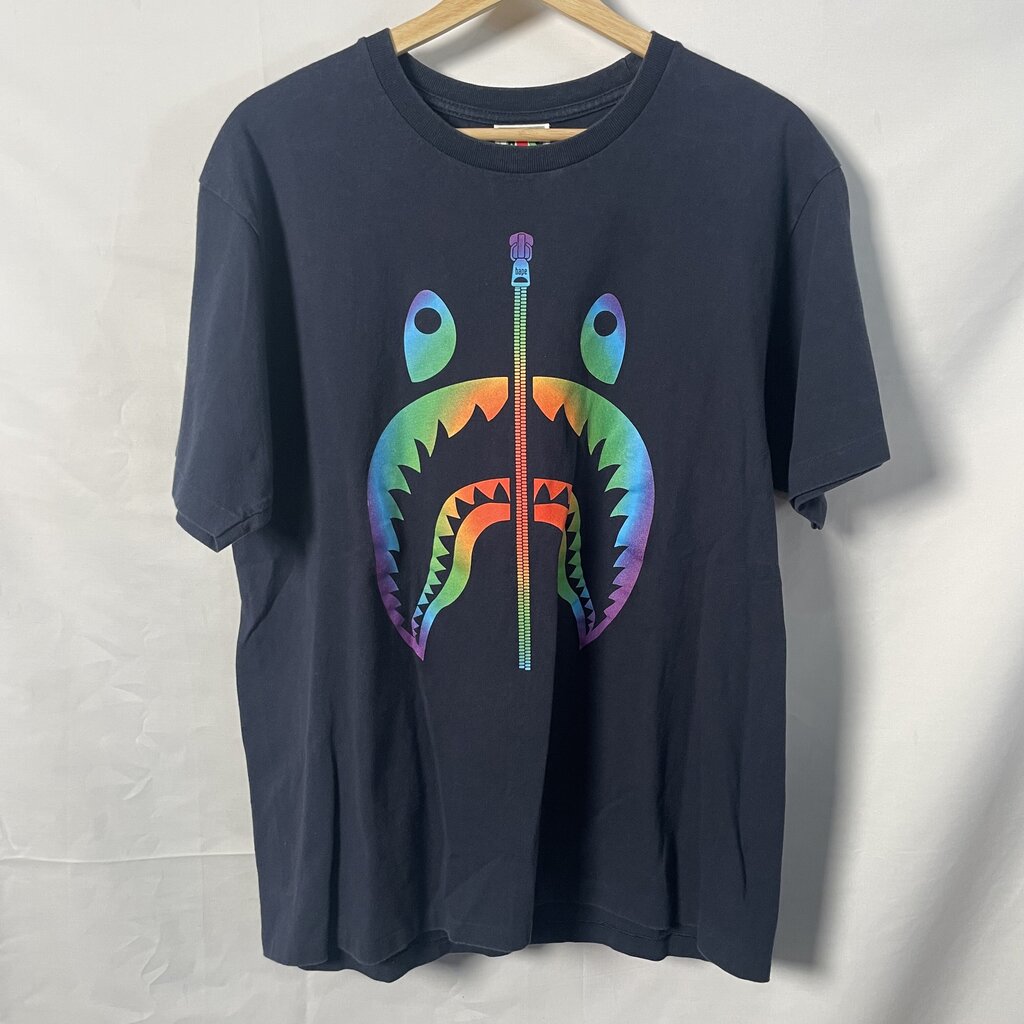 Bape Rainbow Zip Shark Tee Sz. L