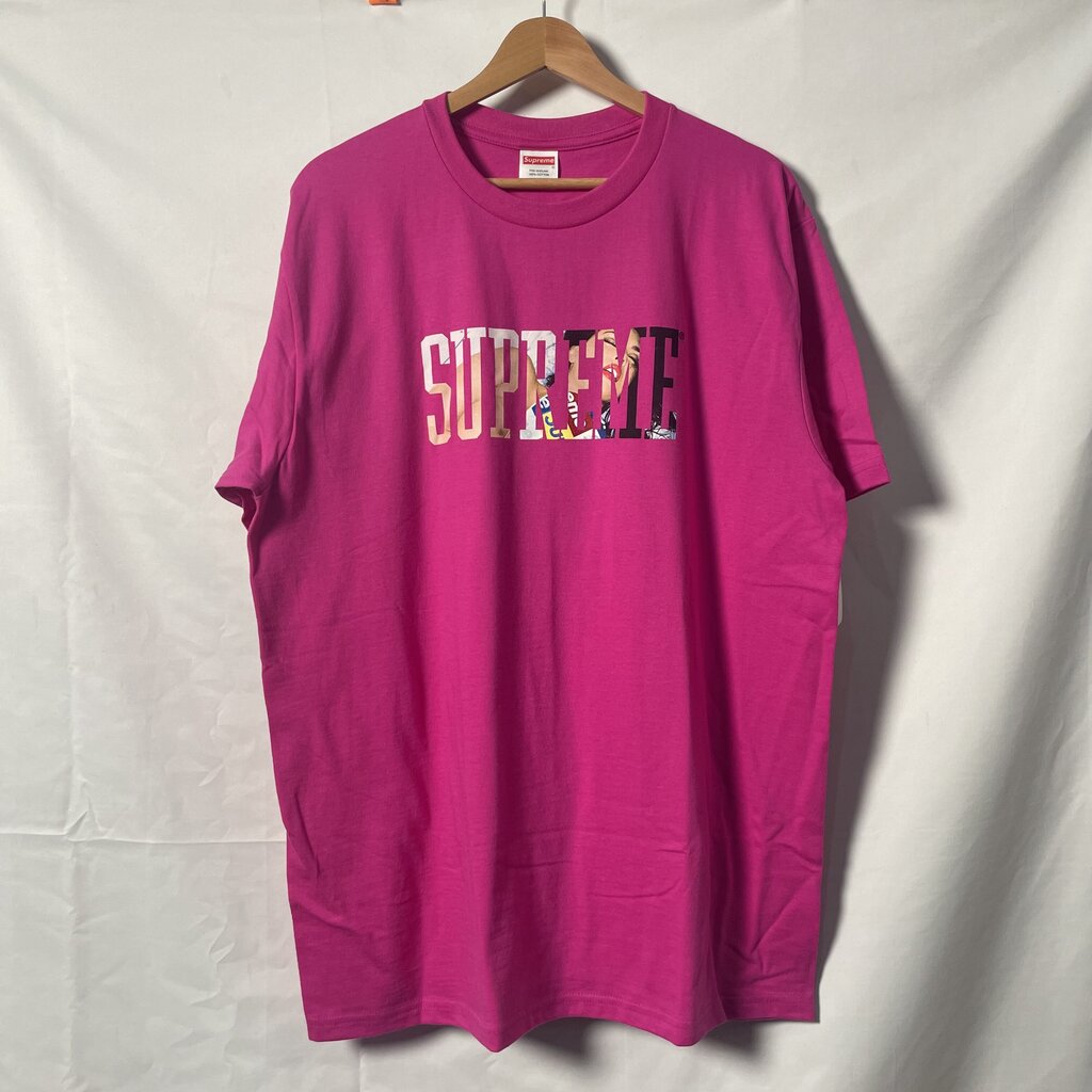 Supreme Pink Women logo Tee Sz. L