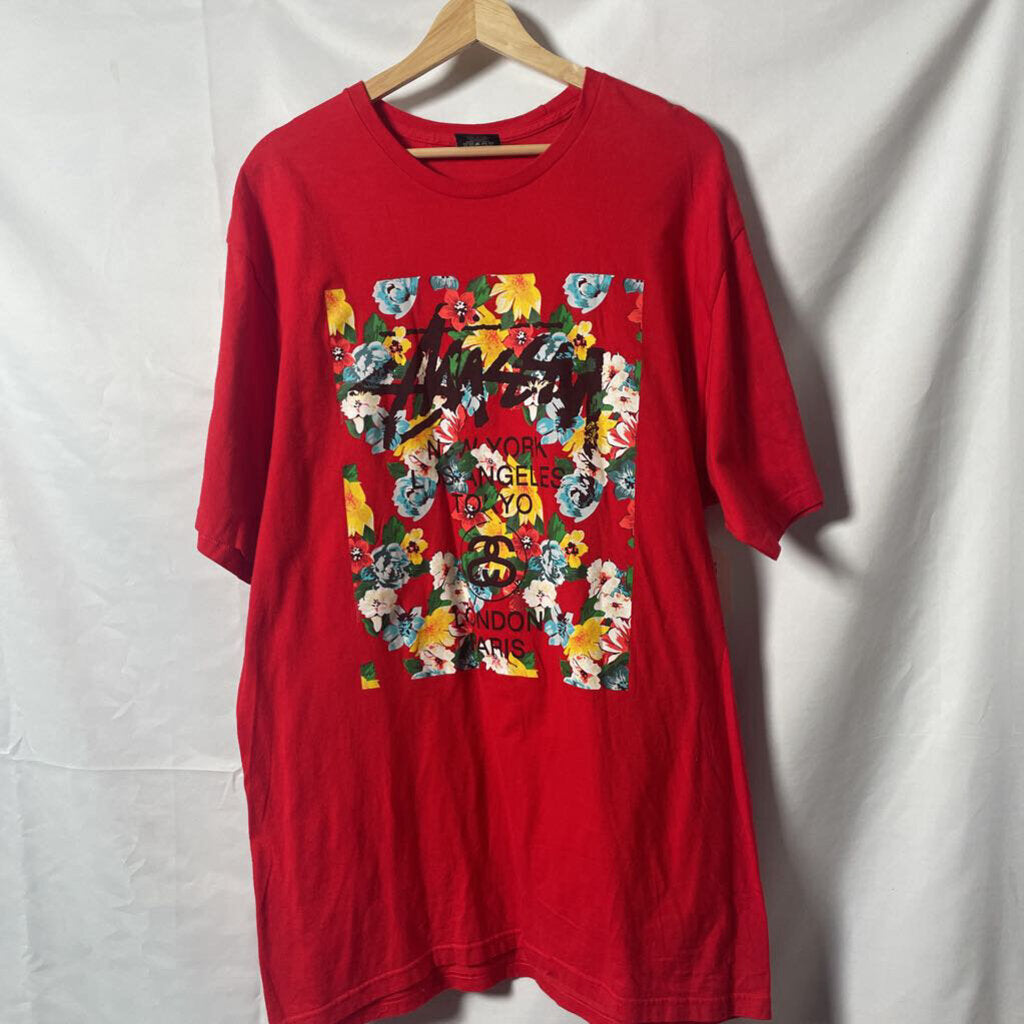 Stussy NY Red Flower Tee Sz. L