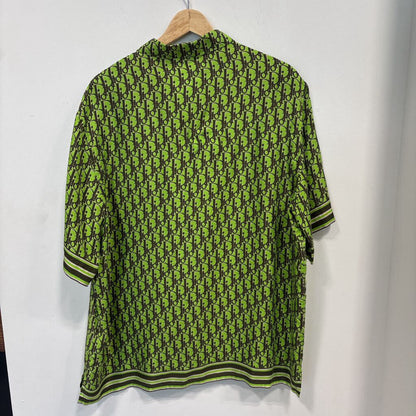 DIOR OBLIQUE GREEN SLIK SHIRT L