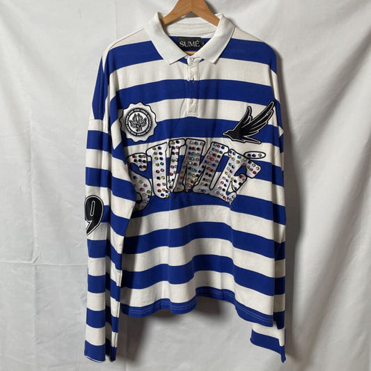 Sume Blue Rhinestone Rugby Sz. XL